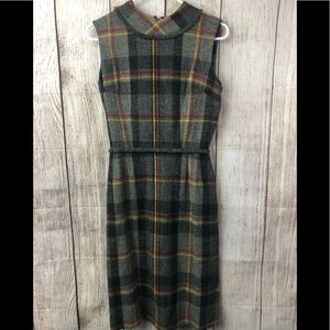 Vintage plaid mod wool dress
